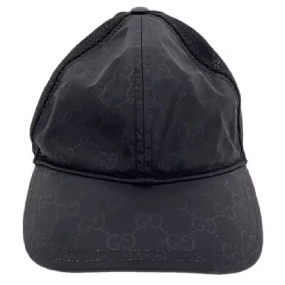 Gucci Black Monogram Baseball Cap